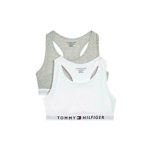 2-Pack TH Original Girls Racerback Bralettes, Grey/White