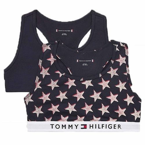 Mädchen 2er-Pack Original Baumwoll-Bralette, Offset Stars/Desert Sky