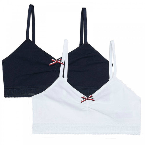 Girls 2 Pack Tommy Bralette, White / Desert Sky
