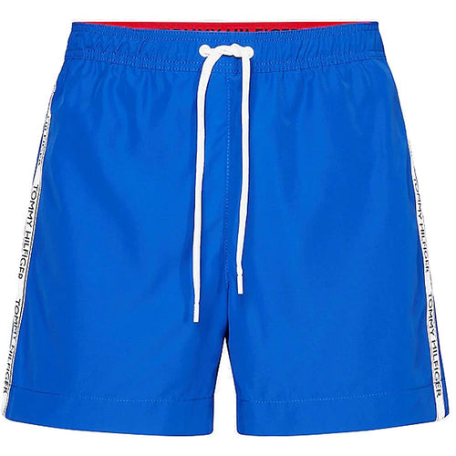 Logo Tape Swim Shorts, Cobalt