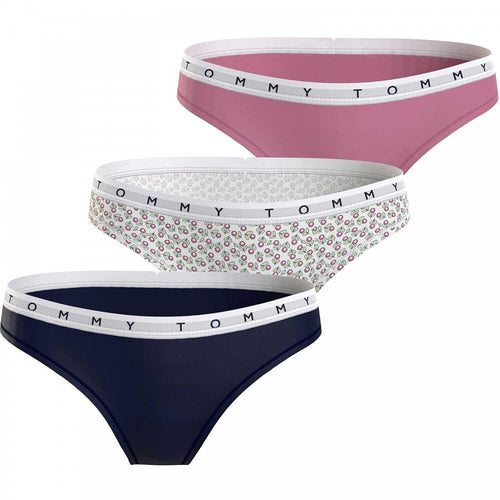 Lot de 3 culottes de bikini en coton biologique, ciel désert/petites fleurs/rose chanvre