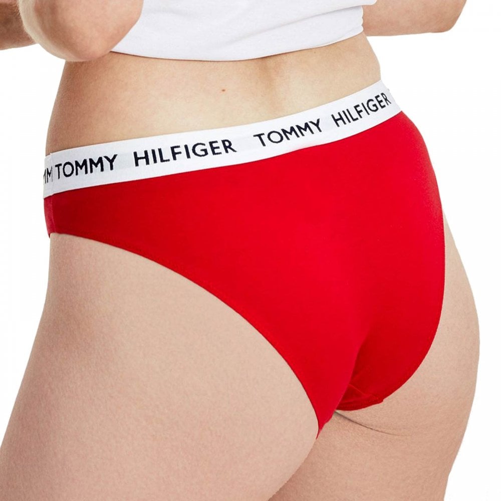 Organic Cotton Logo Bikini Brief, Tango Red