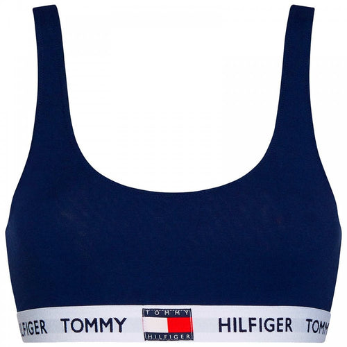 Bralette aus Bio-Baumwolle mit Logo, Navy Blazer