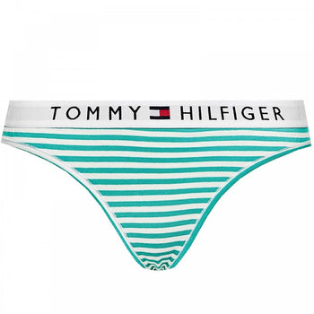 Logo-Tanga aus Bio-Baumwolle, Ministreifen/Smaragd