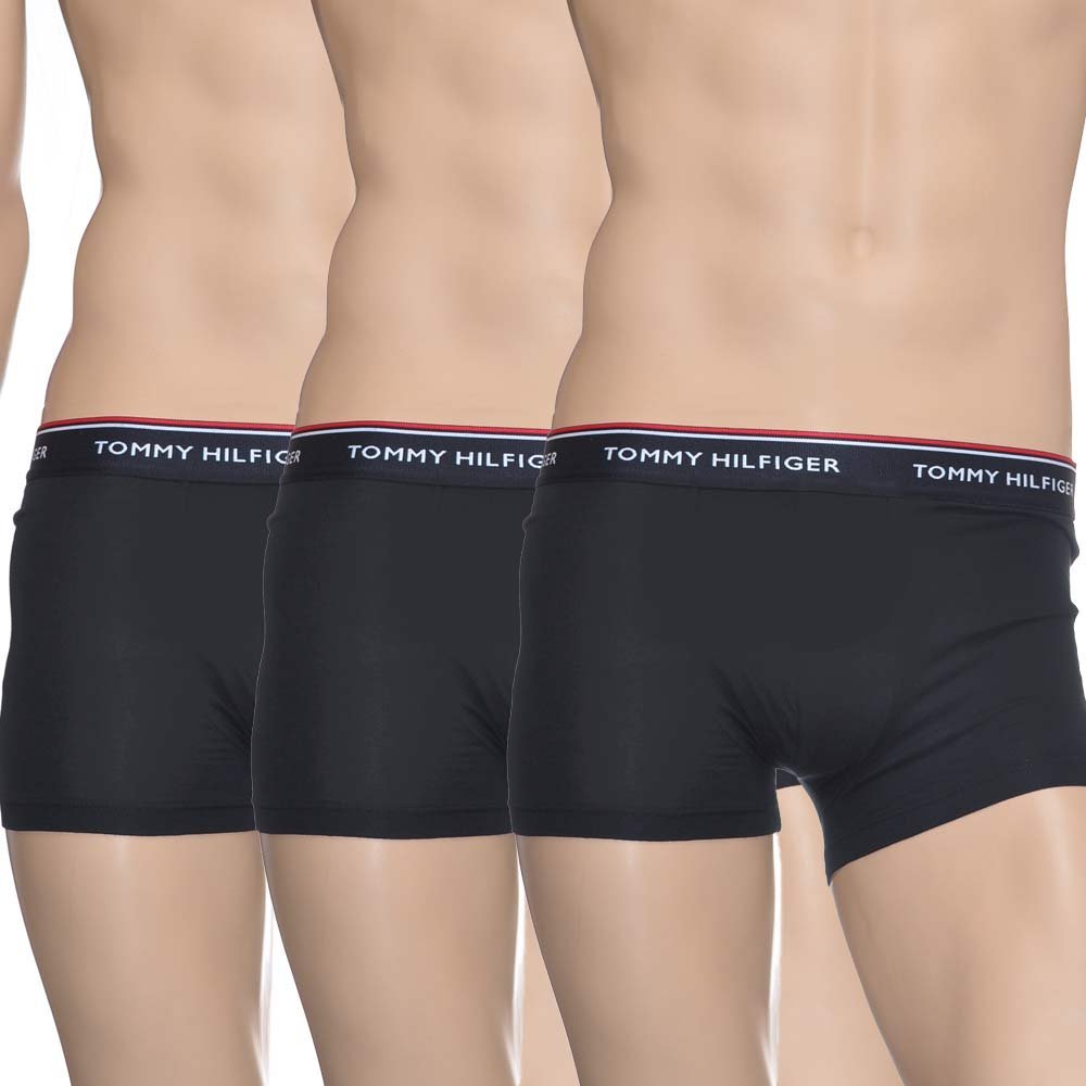 Tommy Hilfiger - 3 - Pack Premium Essential Boxer Trunks, Black - Boxers - and - Briefs.net