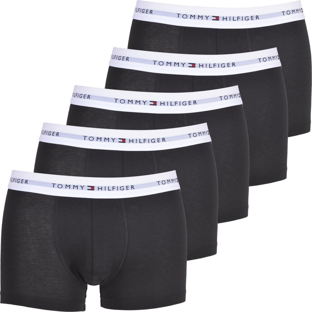 Tommy Hilfiger Signature Cotton 5-Pack Trunks, Black/white – Boxers-and- Briefs.net