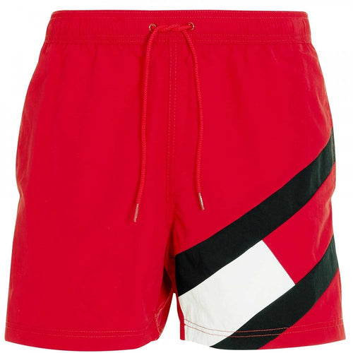 Slim Fit Badeshorts mit mittlerem Kordelzug, Primärrot