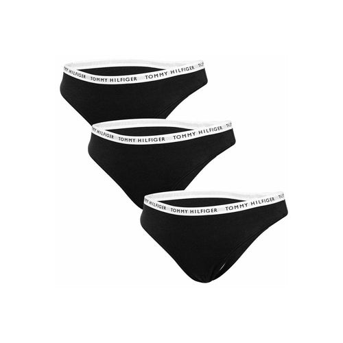 3er-Pack Tangas mit Logobund, Schwarz