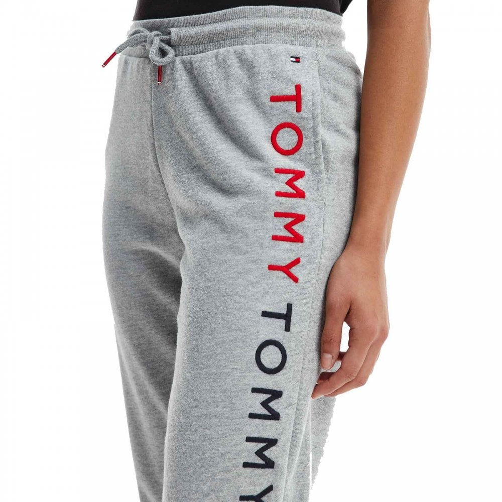 Tommy Hilfiger Womens Logo Embroidered Tapered Track Pants, Med