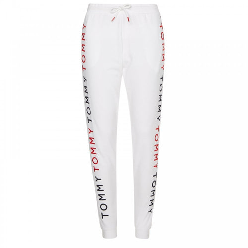 Logo Embroidered Tapered Track Pants, White