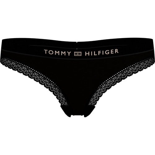 TH Tonal Logo Spitzen-Tanga, Schwarz