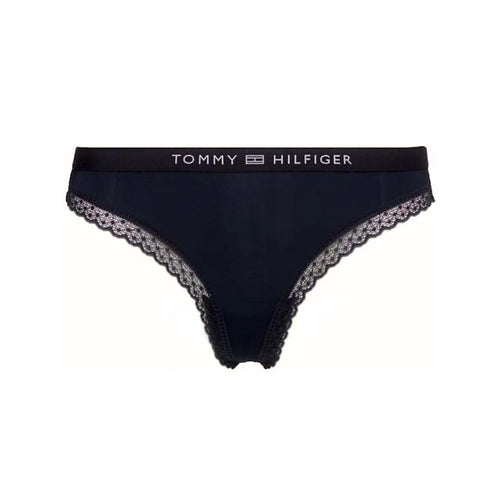 TH Tonal Logo Spitzen-Tanga, Marineblau
