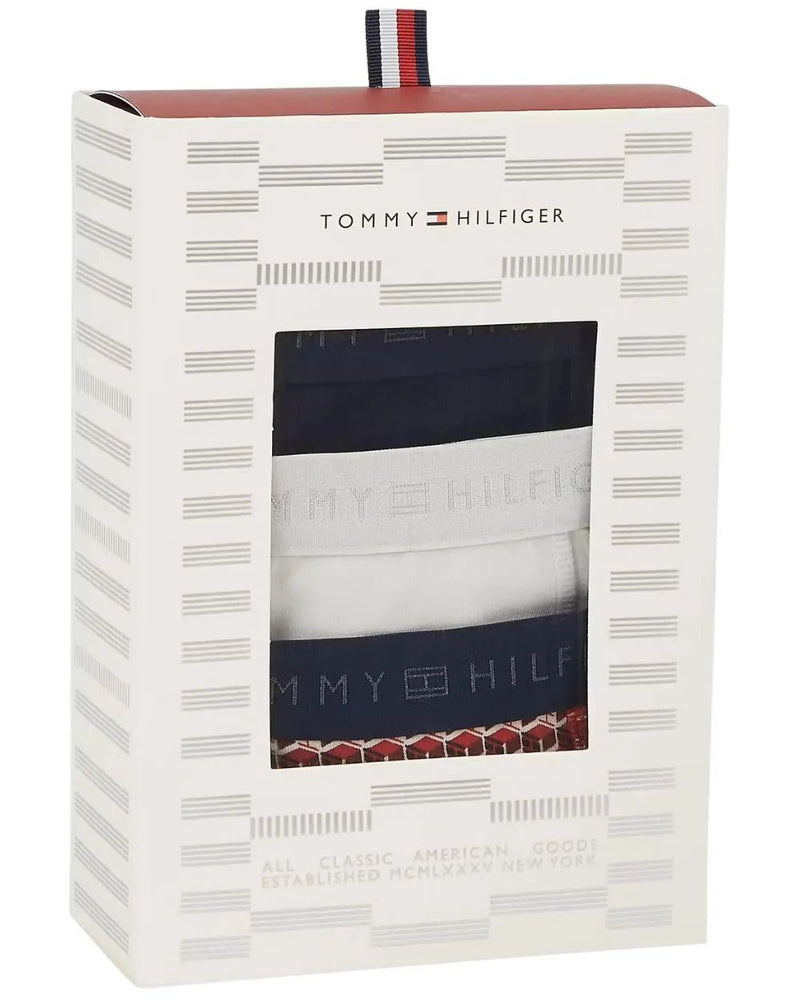 Tommy HilfigerTrunks 3 - pack3 - Pack Geo Print Boys Boxer Trunks Gift Set, Red/Ecru/NavyBoxers & Briefs