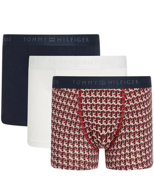 Tommy HilfigerTrunks 3 - pack3 - Pack Geo Print Boys Boxer Trunks Gift Set, Red/Ecru/NavyBoxers & Briefs