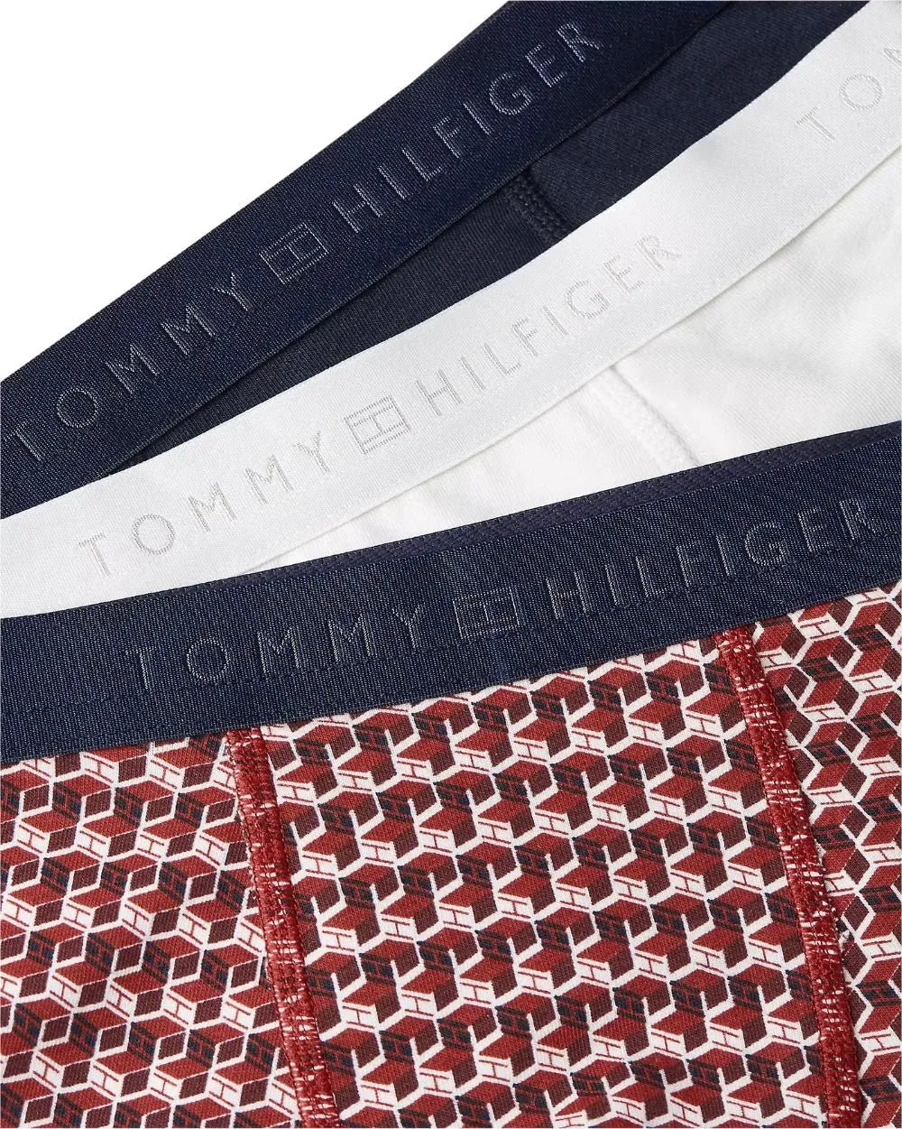 Tommy HilfigerTrunks 3 - pack3 - Pack Geo Print Boys Boxer Trunks Gift Set, Red/Ecru/NavyBoxers & Briefs