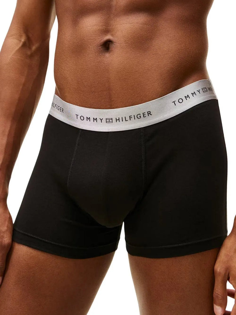 Tommy HilfigerTrunks 3 - pack3 - Pack Metallic Waistband Boxer Trunks Gift Set, Black w/ green/rouge/silverBoxers & Briefs