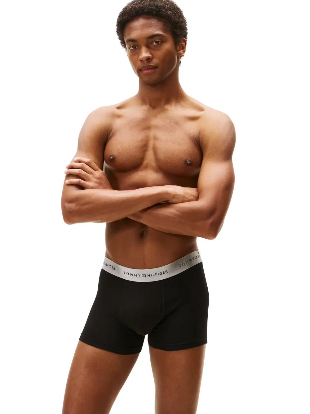 Tommy HilfigerTrunks 3 - pack3 - Pack Metallic Waistband Boxer Trunks Gift Set, Black w/ green/rouge/silverBoxers & Briefs