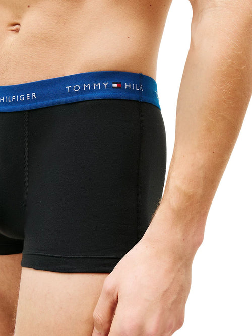Tommy HilfigerTrunks 3 - pack3 - Pack Signature Cotton Boxer Trunks, Black w/ indigo/red/oliveBoxers - and - Briefs.net
