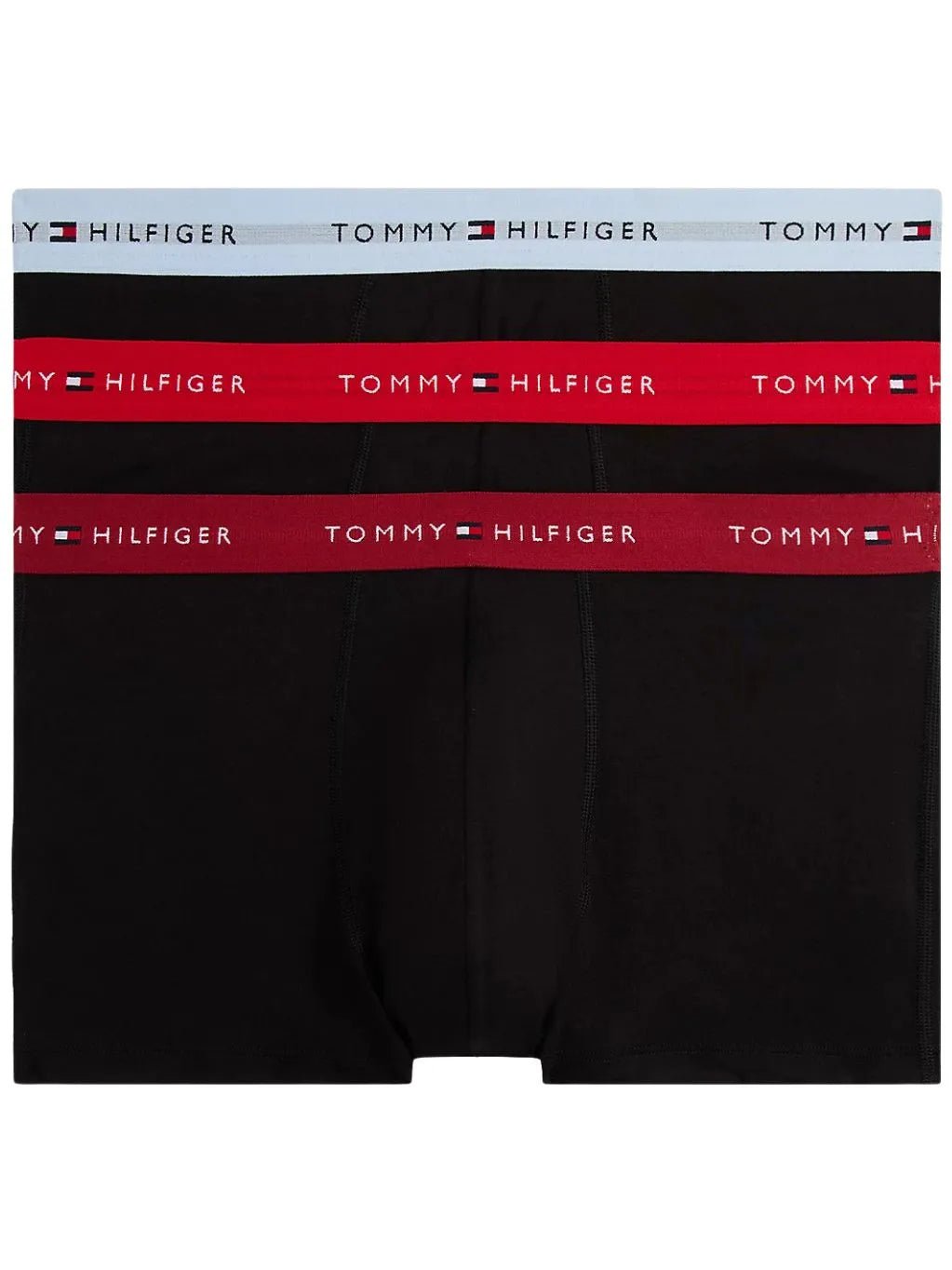 Tommy HilfigerTrunks 3 - pack3 - Pack Signature Cotton Boxer Trunks, Black w/ red/burgundy/iceBoxers & Briefs