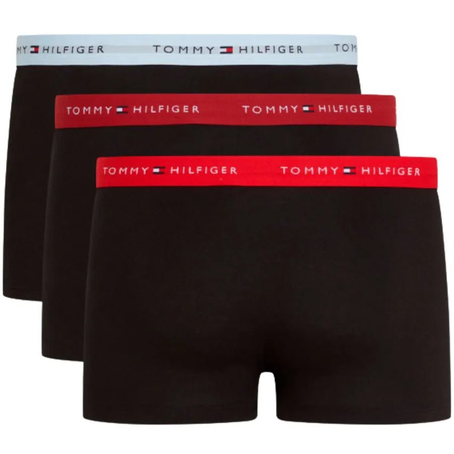 Tommy HilfigerTrunks 3 - pack3 - Pack Signature Cotton Boxer Trunks, Black w/ red/burgundy/iceBoxers & Briefs