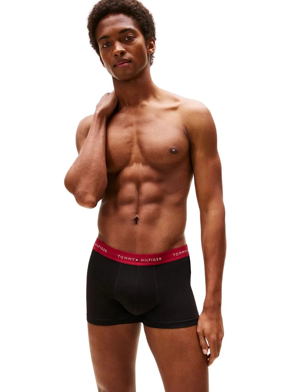 Tommy HilfigerTrunks 3 - pack3 - Pack Signature Cotton Boxer Trunks, Black w/ red/burgundy/iceBoxers & Briefs