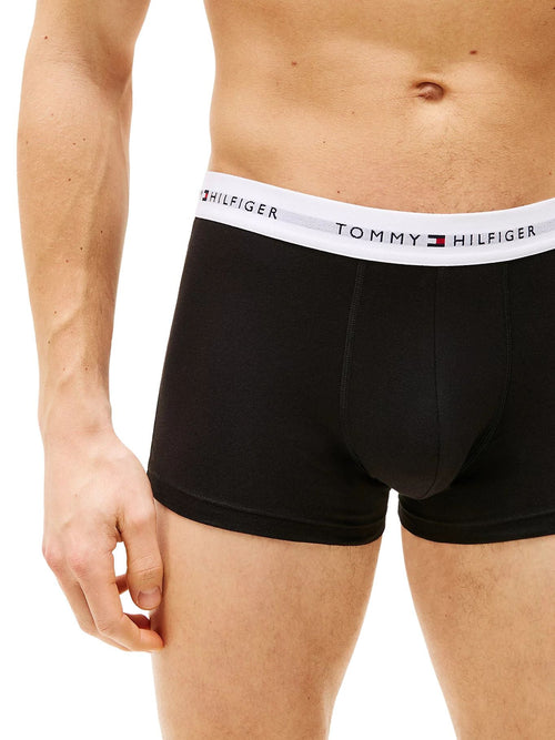Tommy HilfigerTrunks 3 - pack3 - Pack Signature Cotton Boxer Trunks, Black w/ white waistbandsBoxers - and - Briefs.net