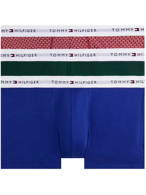 Tommy HilfigerTrunks 3 - pack3 - Pack Signature Cotton Flag DNA Print Boxer Trunks, Red/Green/BlueBoxers & Briefs