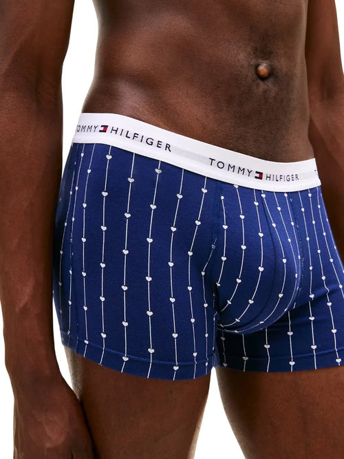 Tommy HilfigerTrunks 3 - pack3 - Pack Signature Cotton Hearts Print Boxer Trunks, Navy/Pink/RedBoxers & Briefs