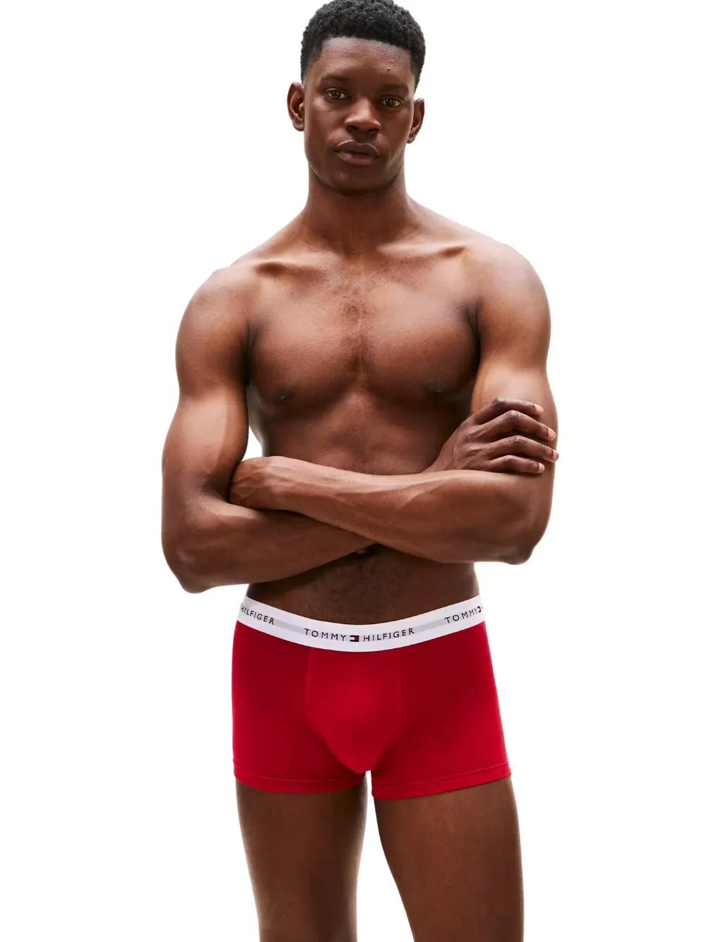 Tommy HilfigerTrunks 3 - pack3 - Pack Signature Cotton Hearts Print Boxer Trunks, Navy/Pink/RedBoxers & Briefs