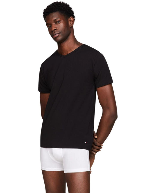 Tommy HilfigerT-Shirts 3 - pack3 - Pack Stretch Cotton V - Neck T-Shirts, BlackBoxers - and - Briefs.net