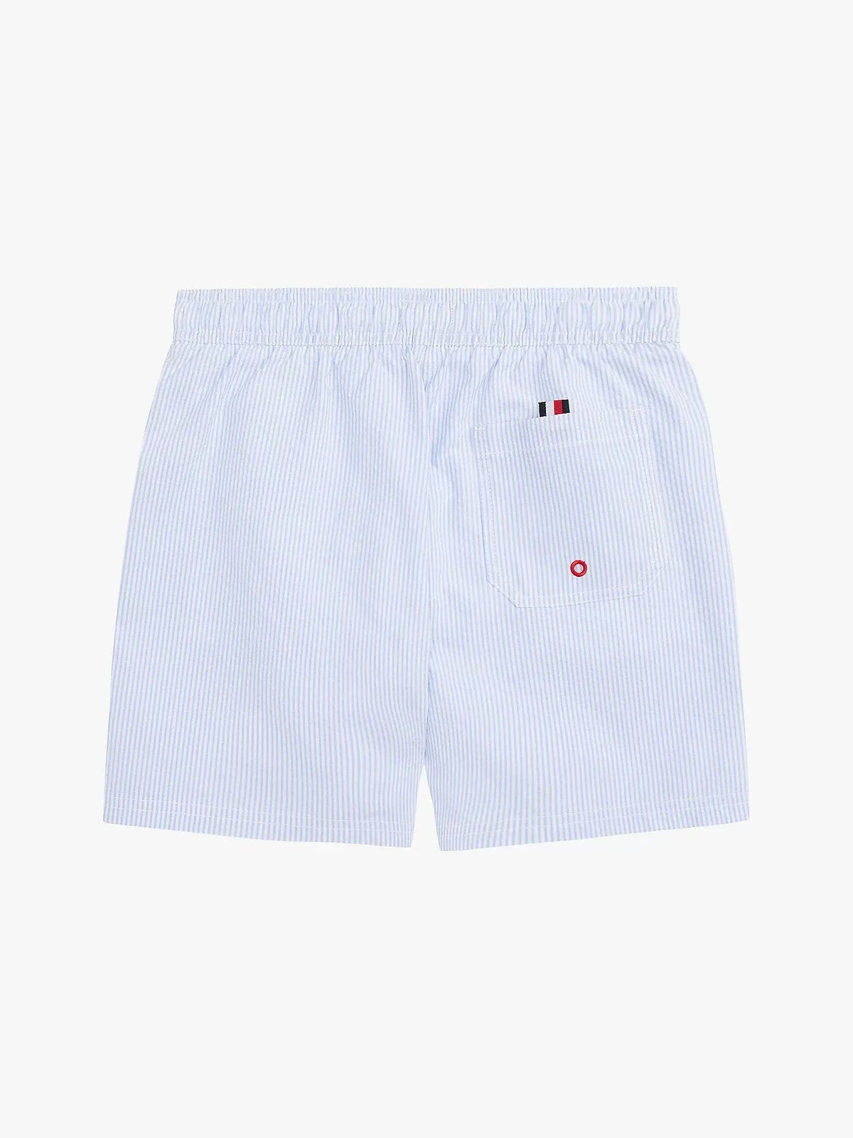 Tommy HilfigerSwim ShortsBoys Original Ithaca Stripe Mid Length Swim Shorts, Ithaca White & Sweet BlueBoxers & Briefs