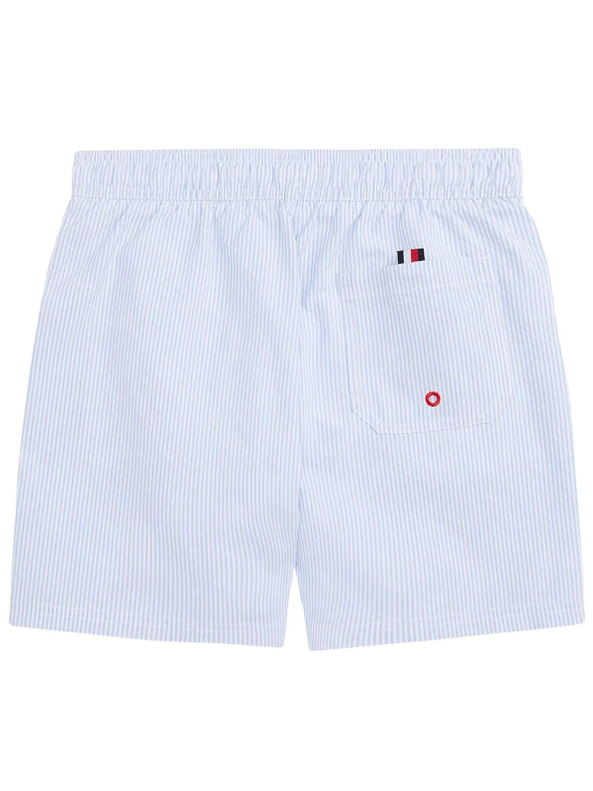 Tommy HilfigerSwim ShortsBoys Original Ithaca Stripe Mid Length Swim Shorts, Ithaca White & Sweet BlueBoxers & Briefs