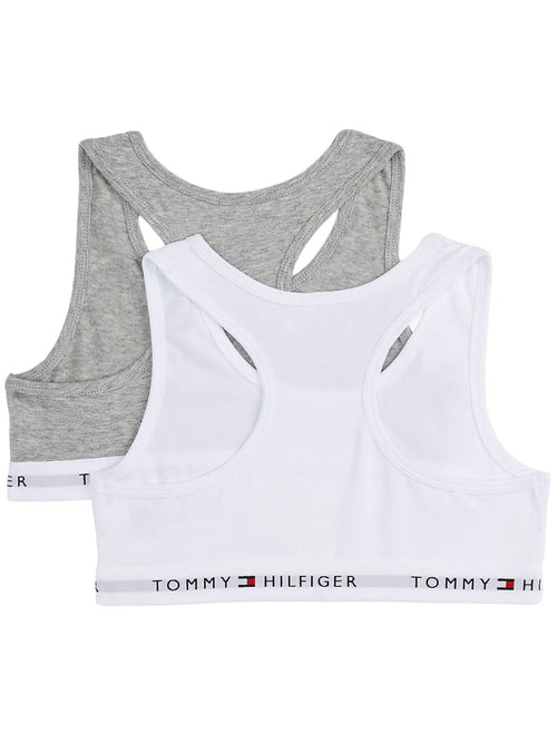 Tommy HilfigerBralettes 2 - packGirls 2 - Pack Heritage Logo Bralette Set, Grey/WhiteBoxers - and - Briefs.net