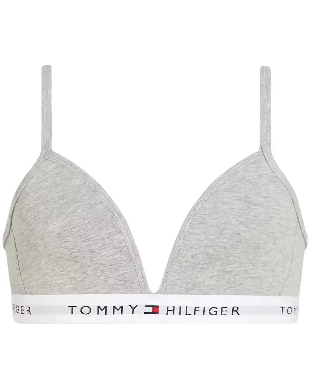 Tommy HilfigerBraGirls Heritage Logo Fixed Foam Triangle Bra, Light Grey HeatherBoxers & Briefs
