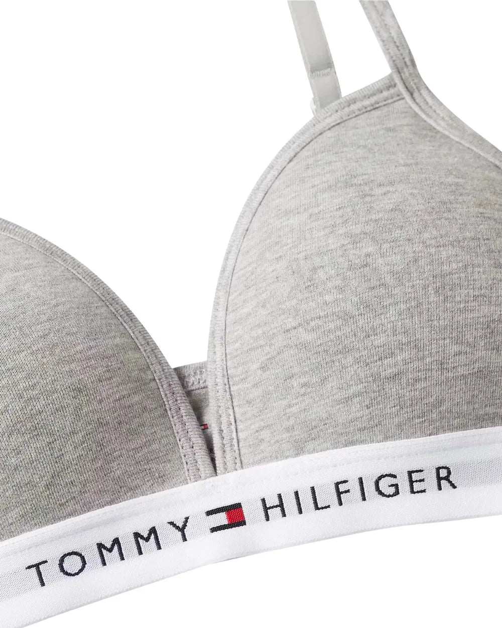 Tommy HilfigerBraGirls Heritage Logo Fixed Foam Triangle Bra, Light Grey HeatherBoxers & Briefs