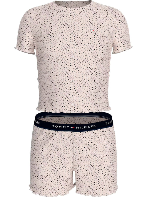 Tommy HilfigerPyjama SetGirls Paisley Dot Short Pyjama Set, Soft PinkBoxers & Briefs