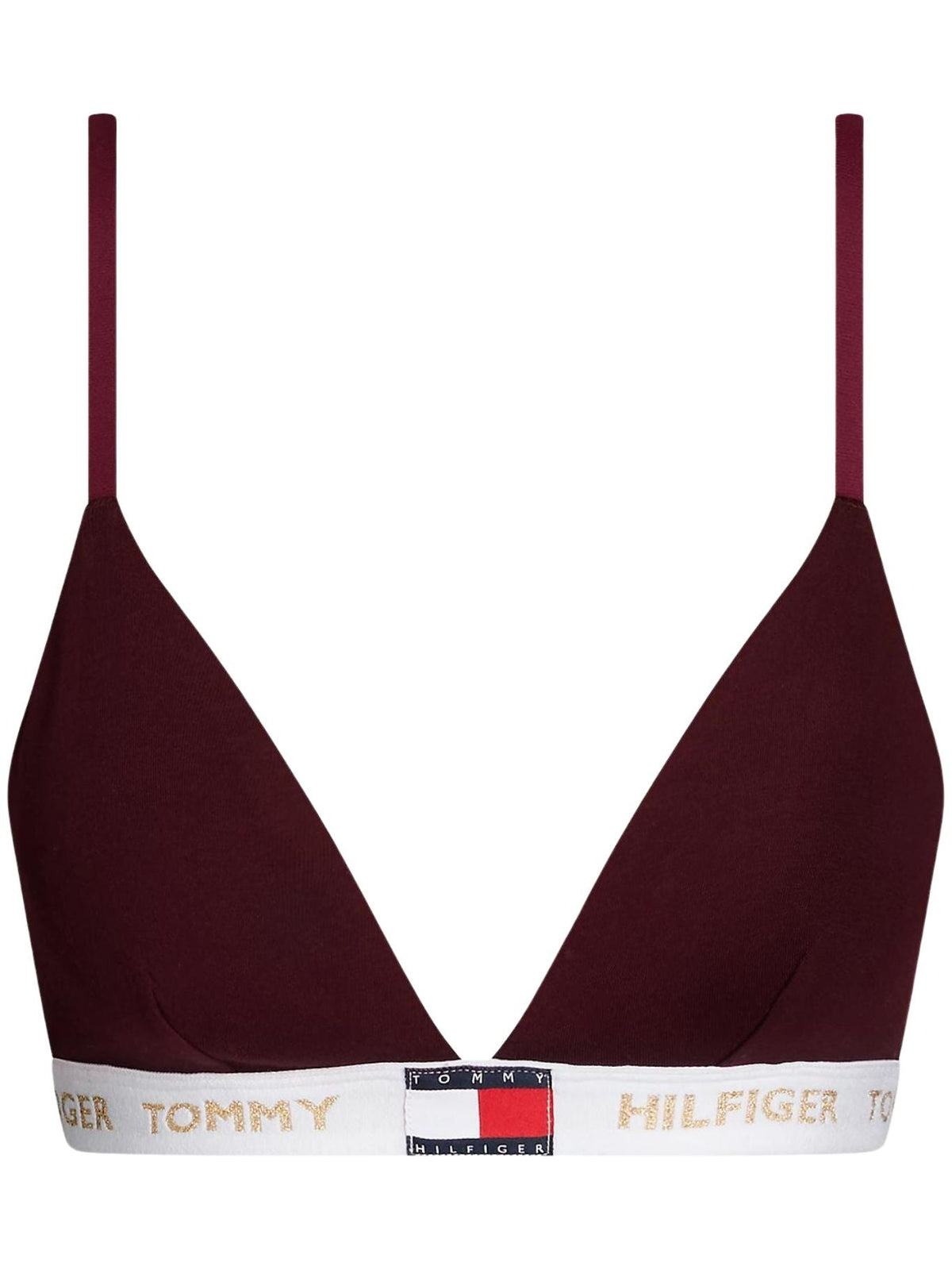 Tommy HilfigerBraGolden Heritage Padded Triangle Bra, BurgundyBoxers - and - Briefs.net