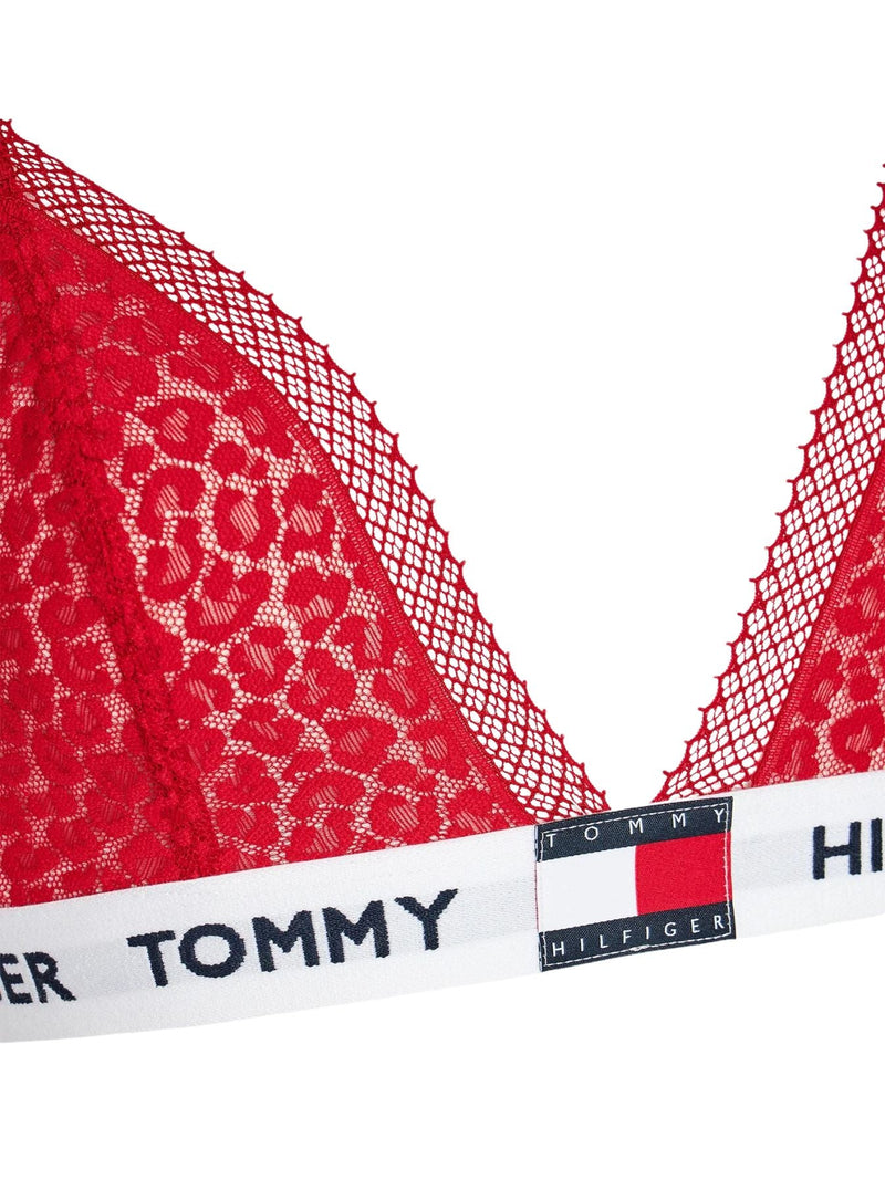 Tommy Hilfiger Heritage Leopard Lace Unlined Triangle Bra, Red – Boxers ...