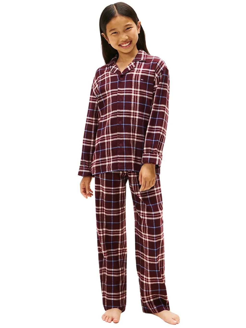 Tommy HilfigerPyjama SetKids Tartan Flannel Pyjama Gift Set, BurgundyBoxers & Briefs