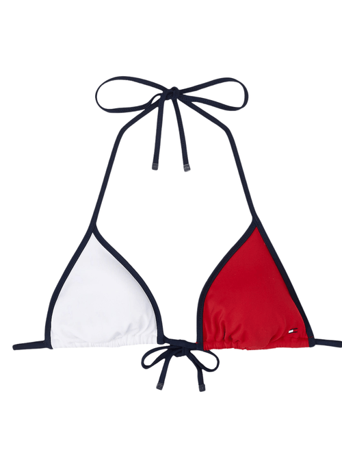 Tommy HilfigerSwim TopLogo Flag Colours Triangle Bikini Top, Red/WhiteBoxers & Briefs