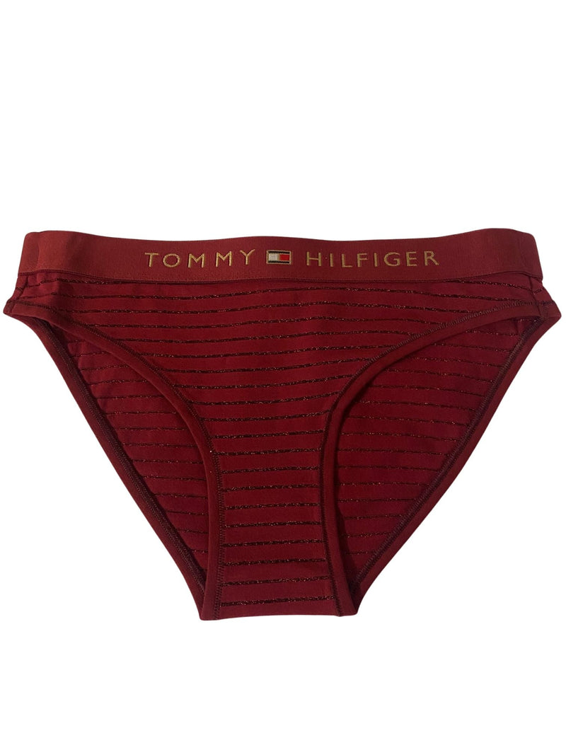 Tommy Hilfiger Lurex Pinstripe Bikini Brief, Rouge | Boxers & Briefs