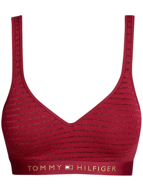 Tommy HilfigerBraletteLurex Pinstripe Lift Bralette, Deep RougeBoxers & Briefs