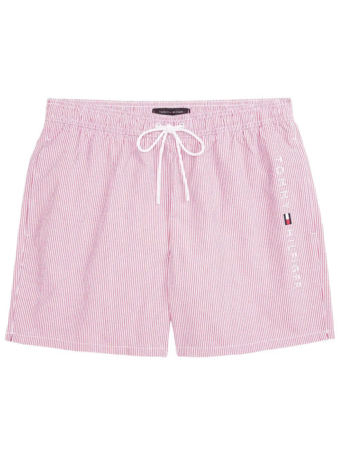 Tommy HilfigerSwim ShortsOriginal Stripe Mid Length Swim Shorts, Ithaca White/Medium RedBoxers & Briefs