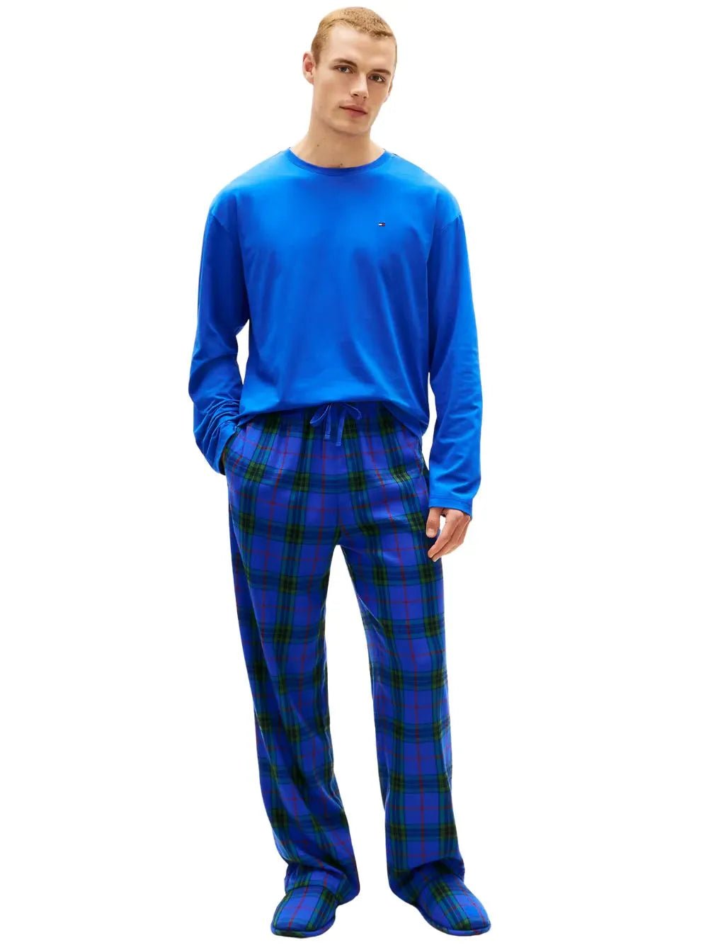 Tommy HilfigerPyjama SetPlaid Check Pyjamas & Slippers Gift Set, Noble BlueBoxers & Briefs