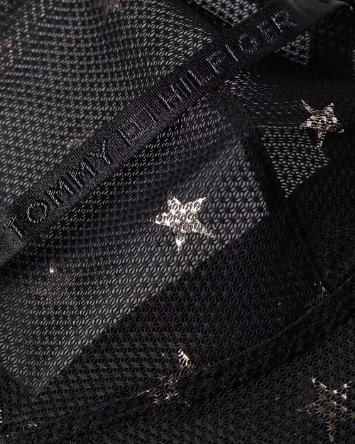 Tommy HilfigerBraletteSilver Stars Lace Longline Triangle Bralette, BlackBoxers - and - Briefs.net