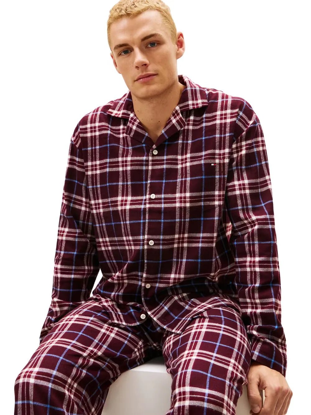 Tommy HilfigerPyjama SetTartan Flannel Pyjamas Gift Set, BurgundyBoxers & Briefs