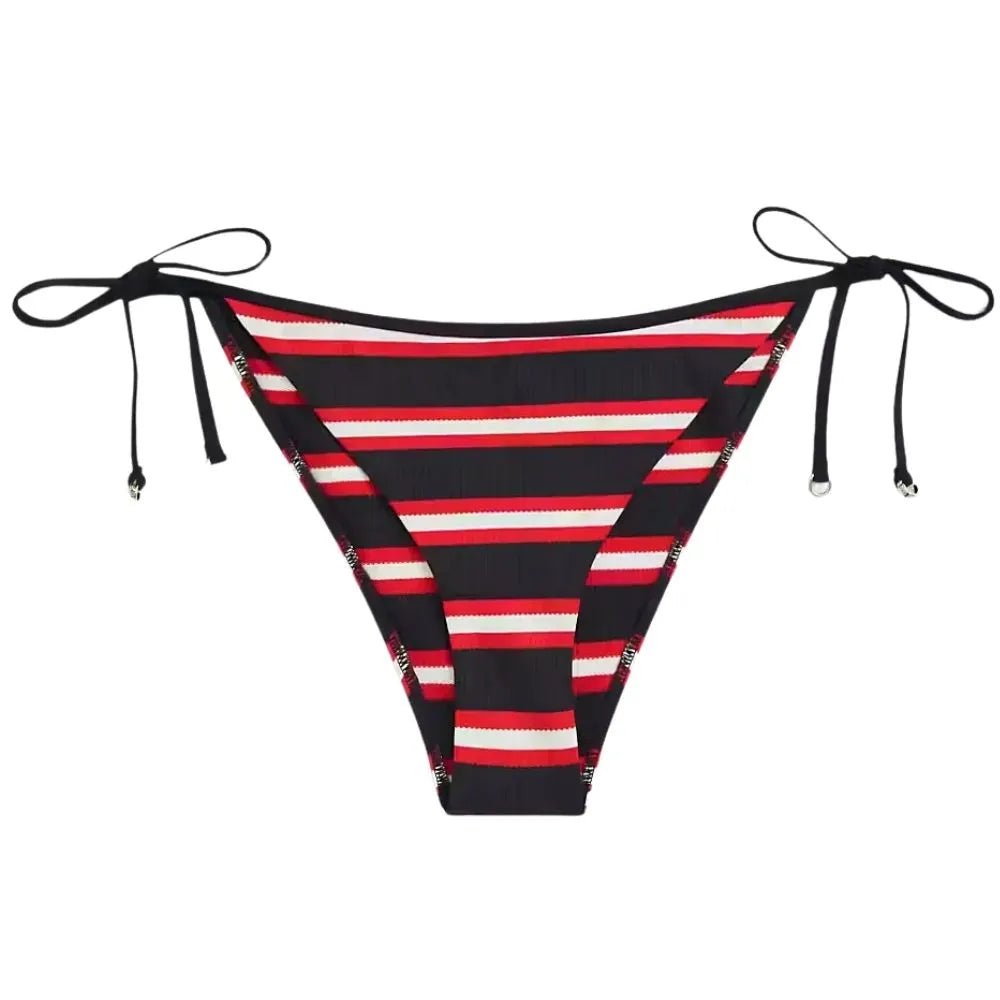 Tommy HilfigerSwim BriefTH Texture V - String Side Tie Bikini Bottoms, New Preppy Stripe NavyBoxers & Briefs