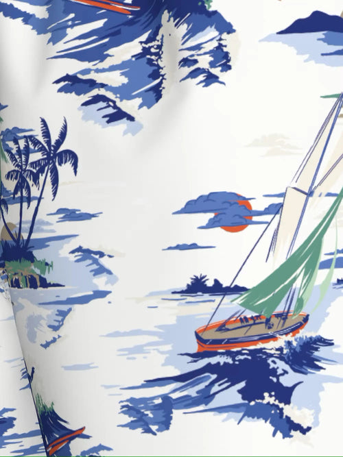 Tommy HilfigerSwim ShortsTropical Conversational Print Swim Shorts, White/blueBoxers & Briefs