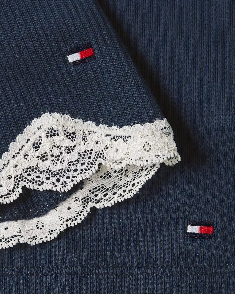 Tommy HilfigerPyjama SetWomen TH Lace Ribbed Camisole & Shorts Pyjama Set, Dark Night NavyBoxers & Briefs